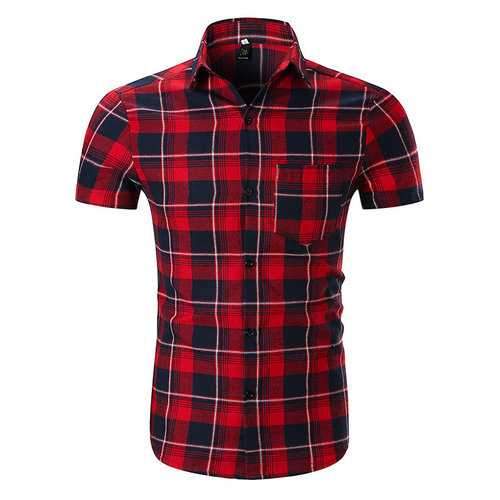 Casual Stylish Plaid Short Sleeve Shirts