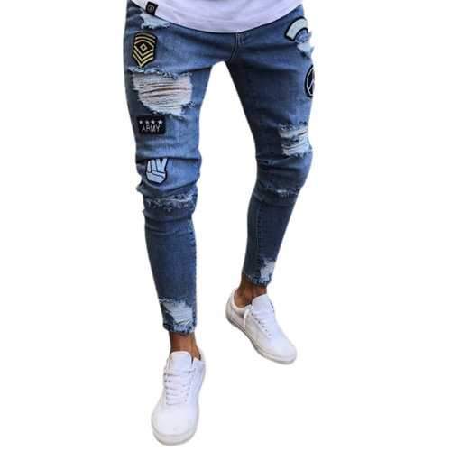 Stylish Ripped Washed Slim Designer Jeans