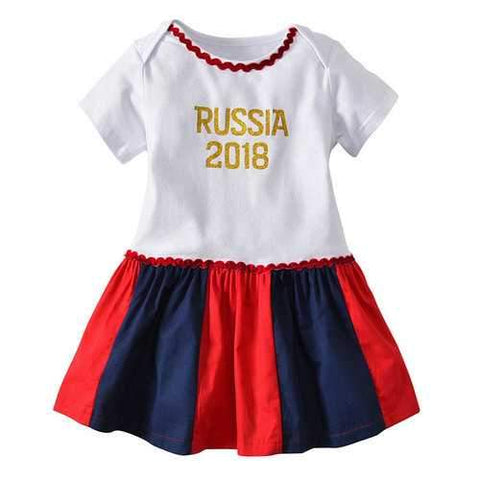 Soccer Baby Girls Romper Dress For 0-24M