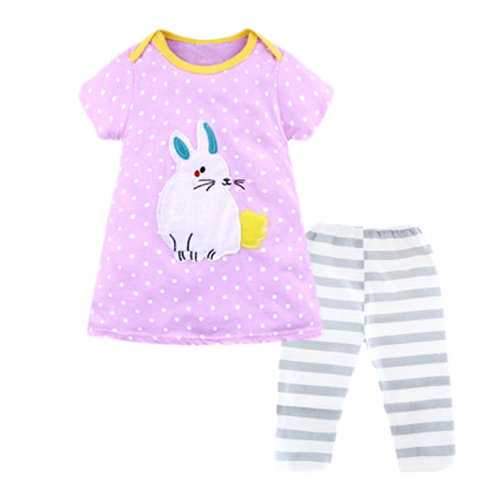 Rabbit Printed Girls Clothing Set