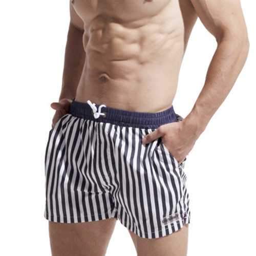 Casual Beach Loose Striped Drawstring Board Shorts