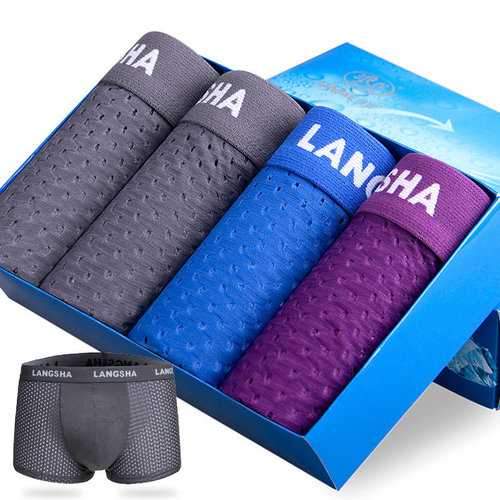 Four Pieces Mesh Boxers