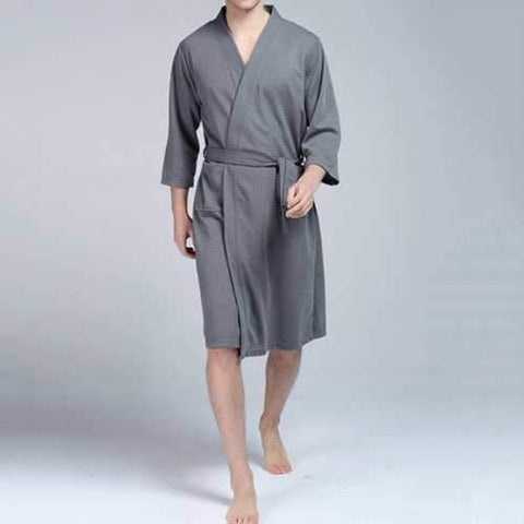 Home Soft Drawstring Pockets Bathrobes Sleep Robes