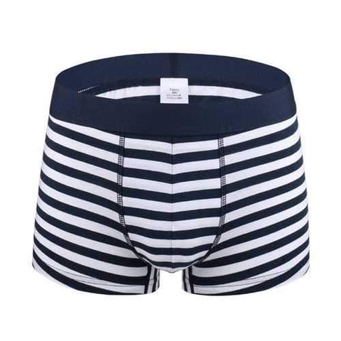 Casual Striped Stitching Boxer Cotton Briefs