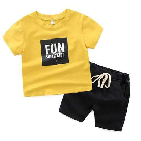 Fun Print Boys Shorts Set For 2-9Y