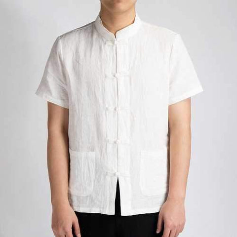 Stand Collar Short Sleeve Shirts