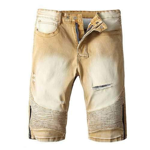 Flod Cotton Knee Denim Shorts