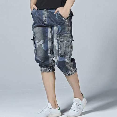 Casual Camo Multi Pockets Jogger Pants Short Jeans