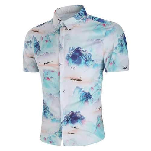 Landscape Printing Cotton Shirts