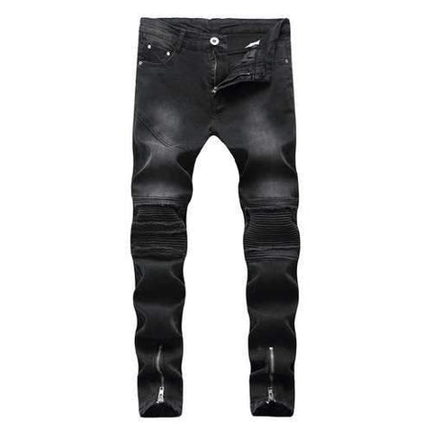 Hip Hop Stylish Zipper Holes Designer Jeans