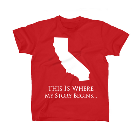 AFONiE Where My Story Begins California Kids T-Shirt