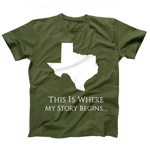 AFONiE Where My Story Begins Texas Kids T-Shirt