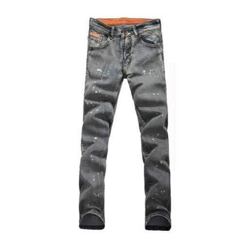 Fashionable Style Bleach Wash Straight Leg Long Jeans For Men - 5xl